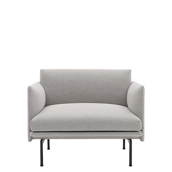 Outline Armchair Fabric Ecriture 240/Polished Legs - Quickship