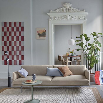 Outline Sofa 2-seater Fabric Ecriture 240/Polished Legs - Quickship