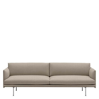 Outline Sofa 3-seater Fabric Ecriture 240/Polished Legs - Quickship