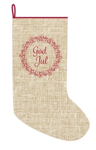Julstrumpa Natur God Jul - 44 cm - 2