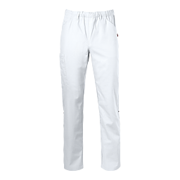 Vård- och omsorgsbyxa med benslejf unisex - vit