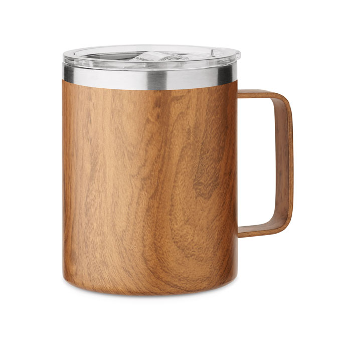 Mugg av trä och metall med handtag