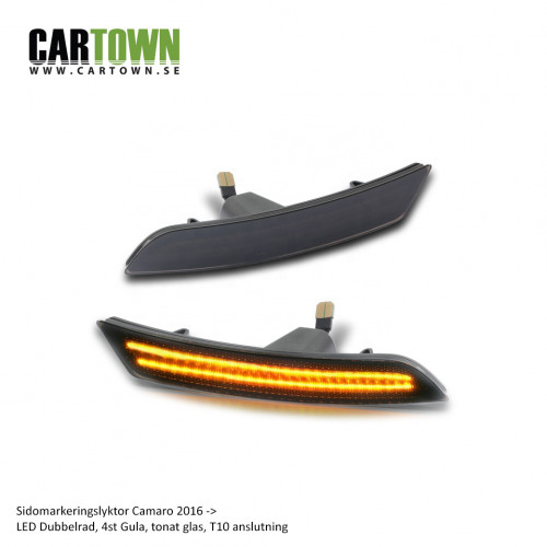 Sidomarkering Camaro Gen 6 Gula Dubbelrad LED tinted - 3