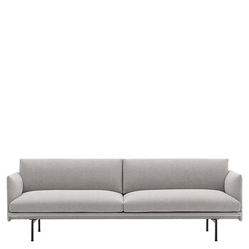 Outline Sofa 3-seater Fabric Clay 12/Black Legs - Quickship