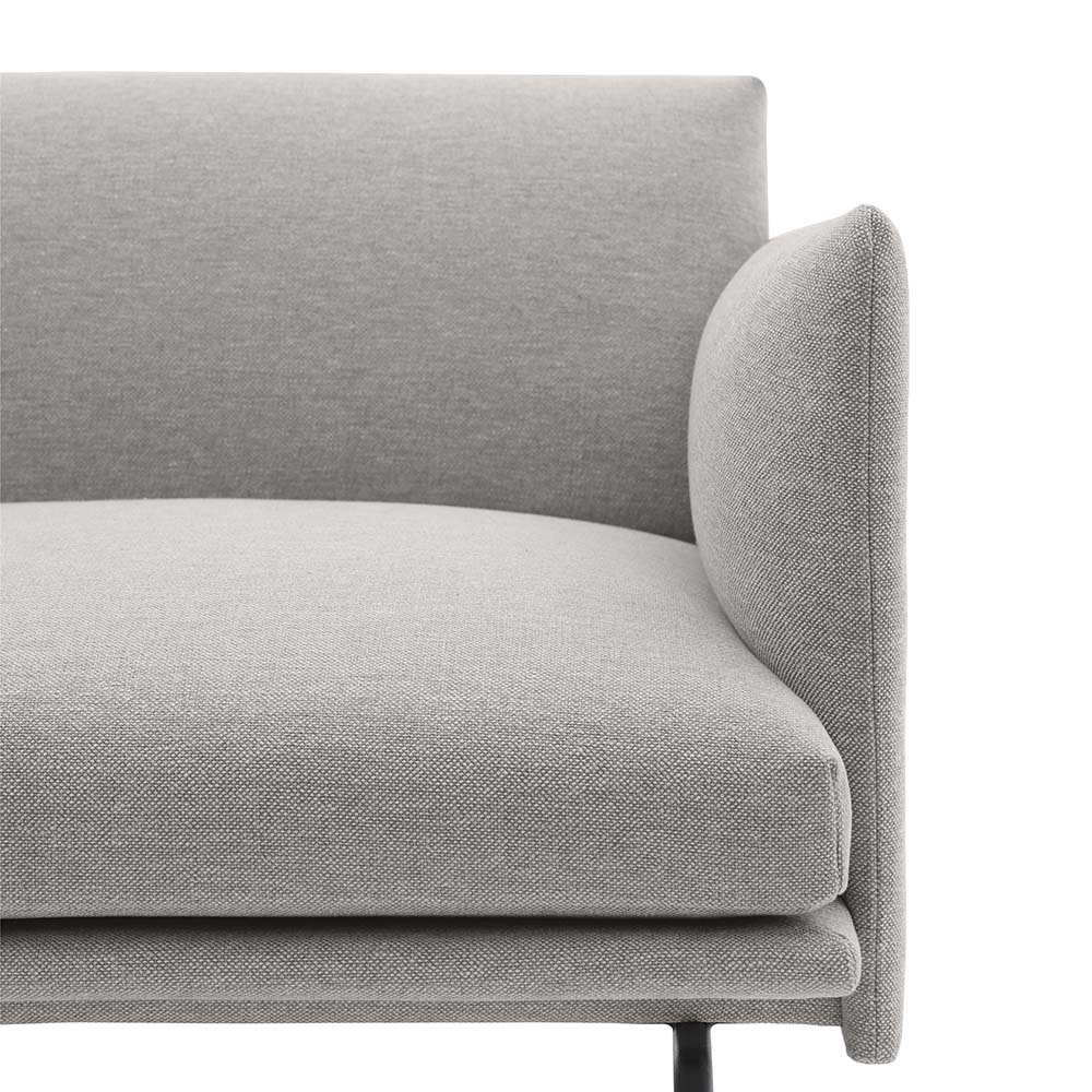 Outline Sofa 2-seater Fabric Clay 12/Black Legs - Quickship - 2