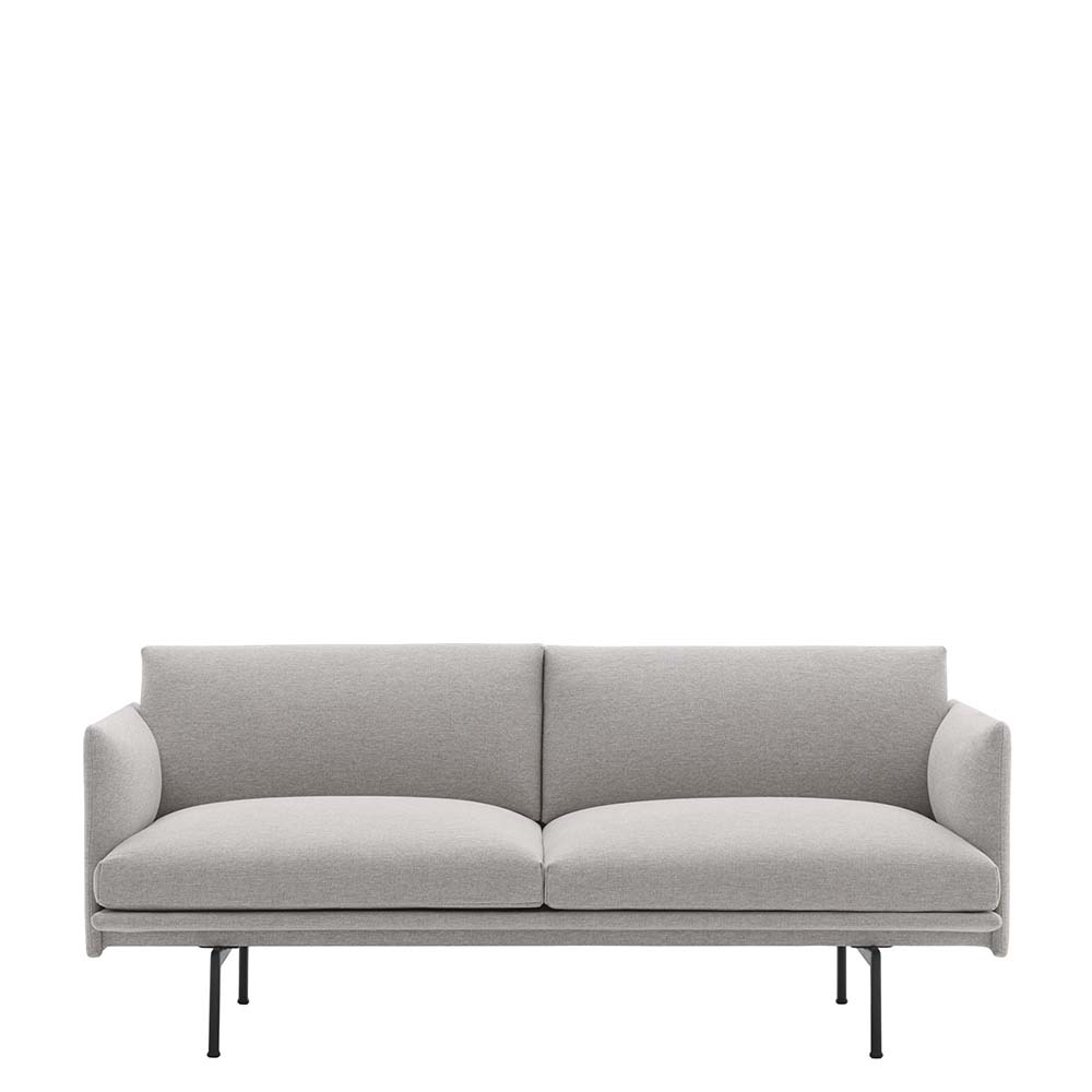 Outline Sofa 2-seater Fabric Clay 12/Black Legs - Quickship