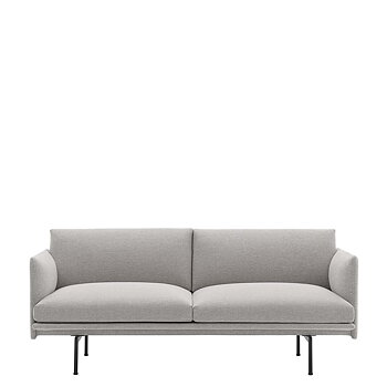 Outline Sofa 2-seater Fabric Clay 12/Black Legs - Quickship