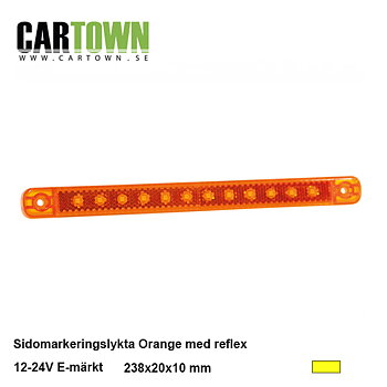 Sidomarkering Led Orange, Reflex E-Märkt 12-24V