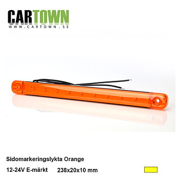 Sidomarkering Led Orange, Slim E-Märkt 12-24V