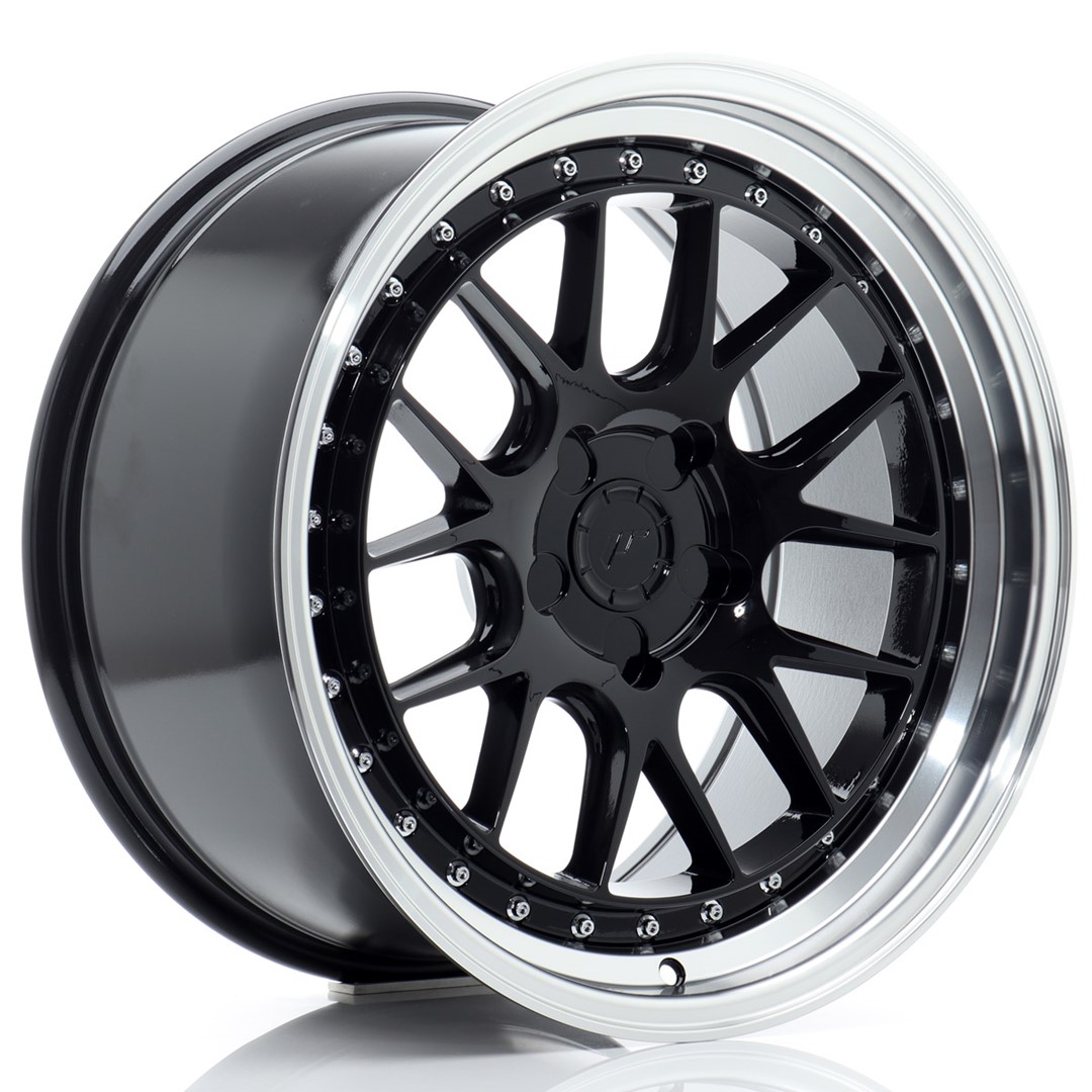 18" JR Wheels JR40 - Glossy Black Machined Lip - 2