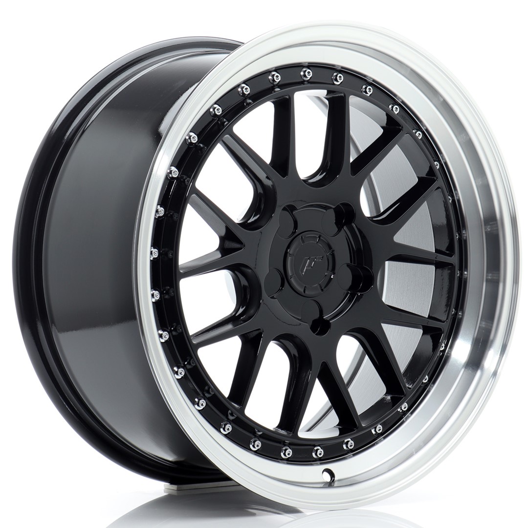 18" JR Wheels JR40 - Glossy Black Machined Lip