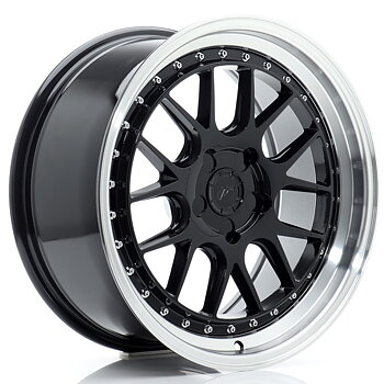 18" JR Wheels JR40 - Glossy Black Machined Lip