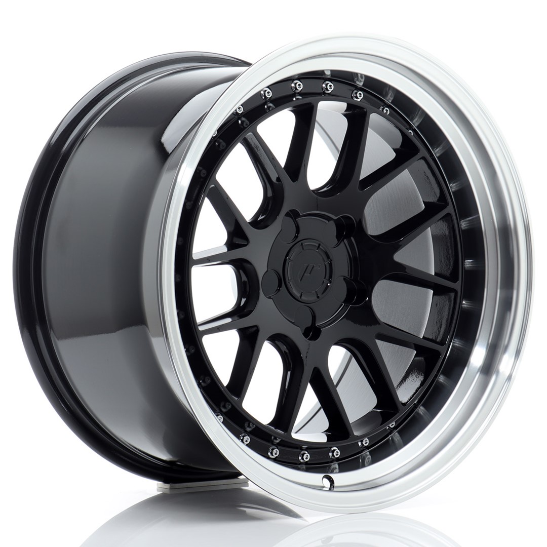 18" JR Wheels JR40 - Glossy Black Machined Lip - 3