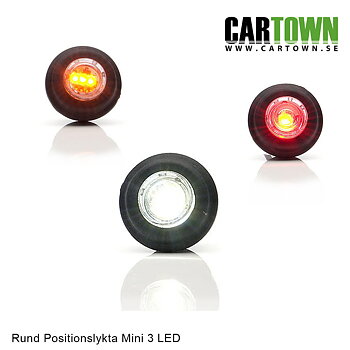 Positionslykta Mini 3 LED klarglas E-Märkt 12-24V