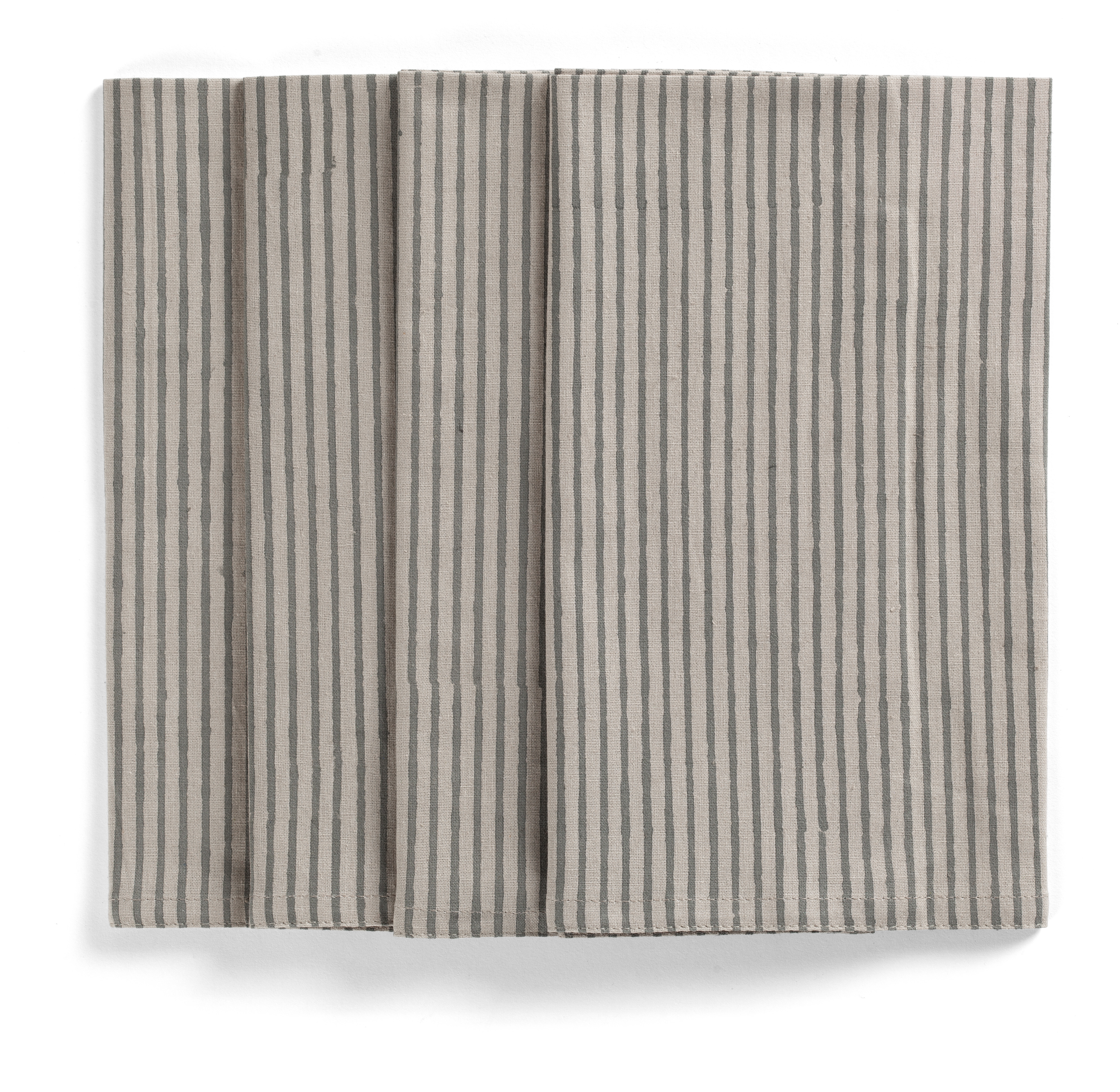 Servetter - STRIPE  Beige botten - Chamois - 4-pack - 5