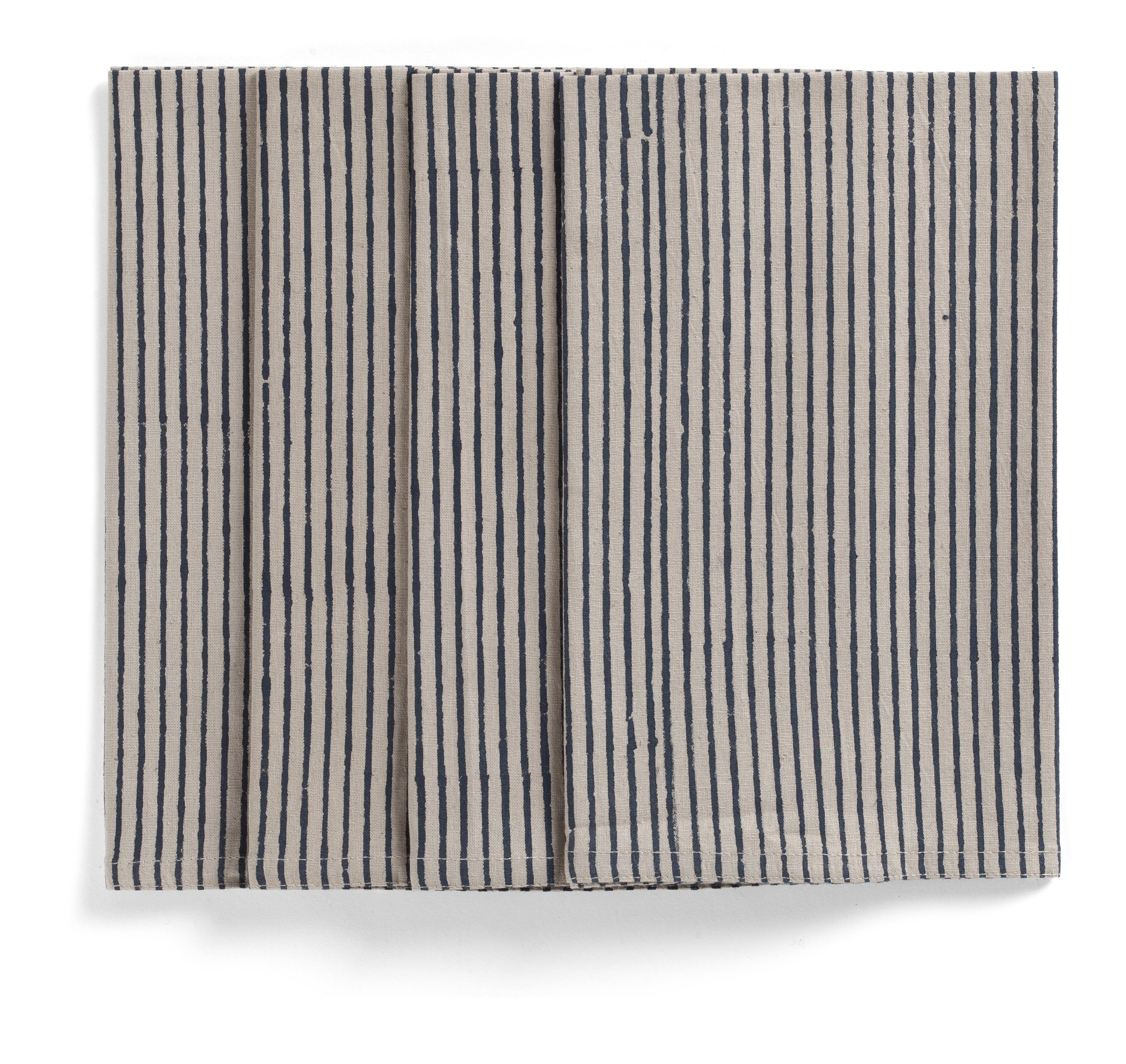 Servetter - STRIPE  Beige botten - Chamois - 4-pack - 3