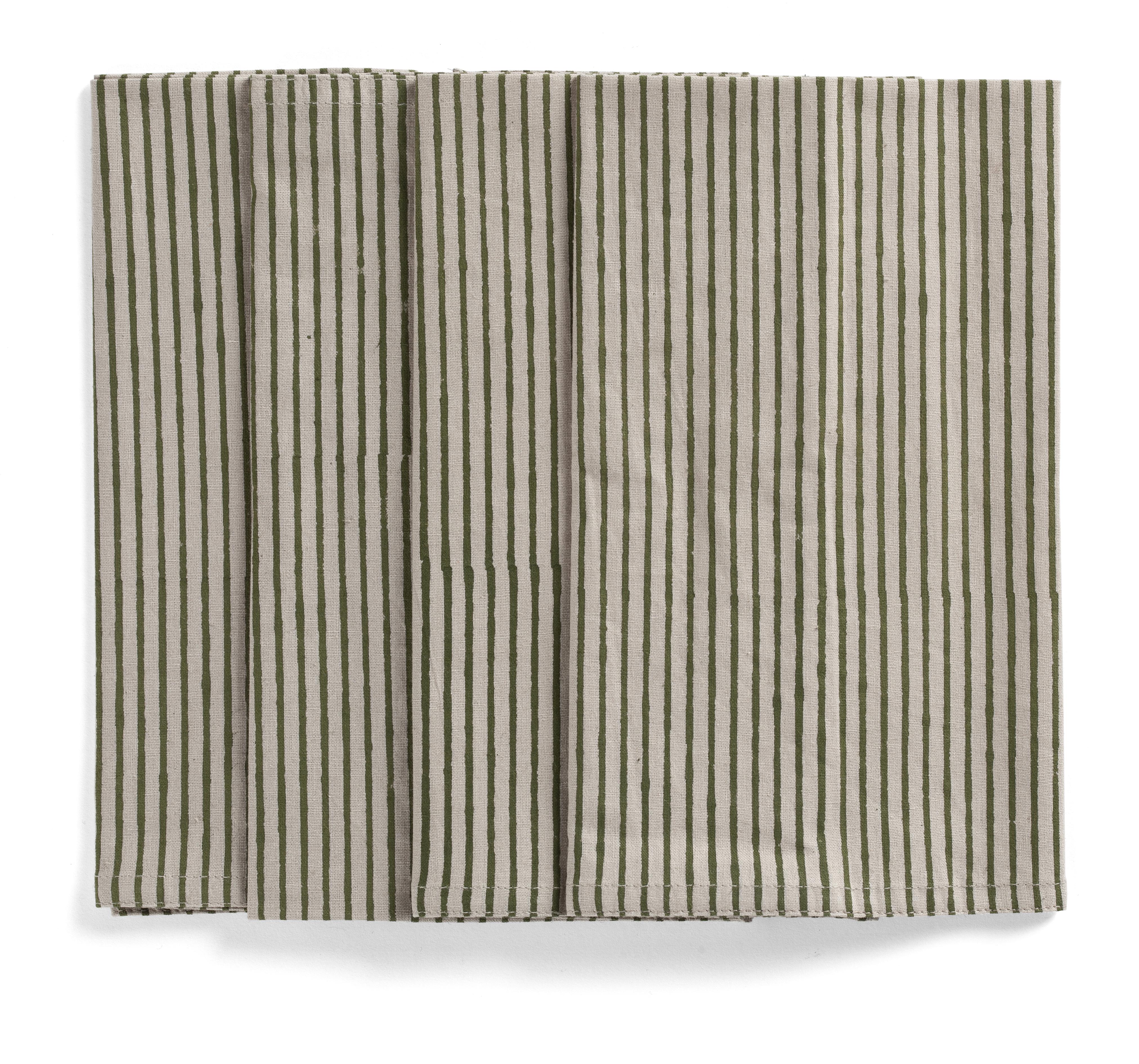 Servetter - STRIPE  Beige botten - Chamois - 4-pack
