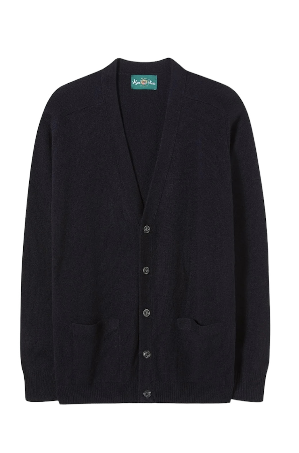 Cardigan 100 % mjuk lammull Navy från Alan Paine - 2