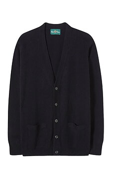 Cardigan 100 % mjuk lammull Navy från Alan Paine