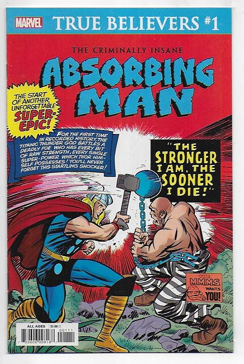 True Believers: The Criminally Insane - Absorbing Man # 1 NM 