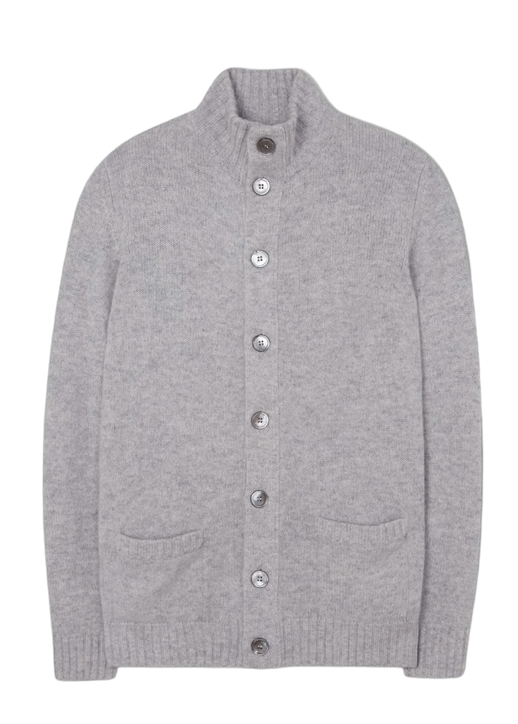Cardigan 100 % mjuk lammull grå från Alan Paine