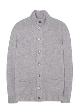 Cardigan 100 % mjuk lammull grå från Alan Paine
