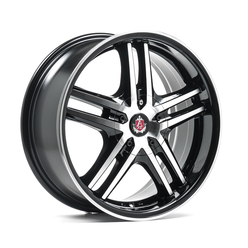 17" AXE WHEELS EX5 - GLOSSY BLACK POLISHED