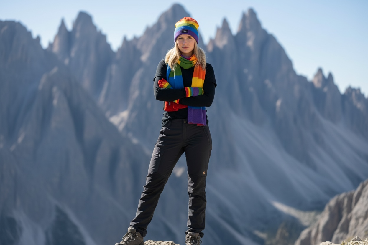 HappyPride Winterkollektion mit Pride-Fäustlingen, -Mütze und -Schal aus Wolle  - 13