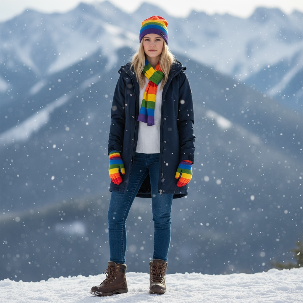 HappyPride Winterkollektion mit Pride-Fäustlingen, -Mütze und -Schal aus Wolle  - 6
