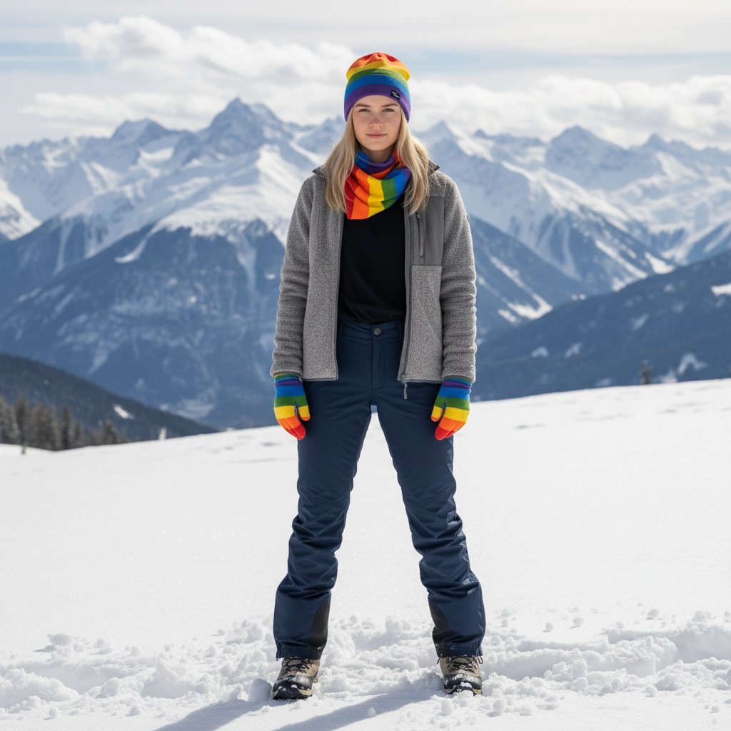 HappyPride Winterkollektion mit Pride-Fäustlingen, -Mütze und -Schal aus Wolle  - 4