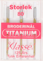 SYMASKINSNÅLAR BRODERI TITANIUM 80