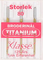 SYMASKINSNÅLAR BRODERI TITANIUM 80