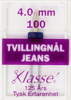 TVILLINGNÅL JEANS 100/4 mm