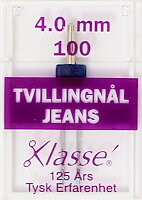 TVILLINGNÅL JEANS 100/4 mm