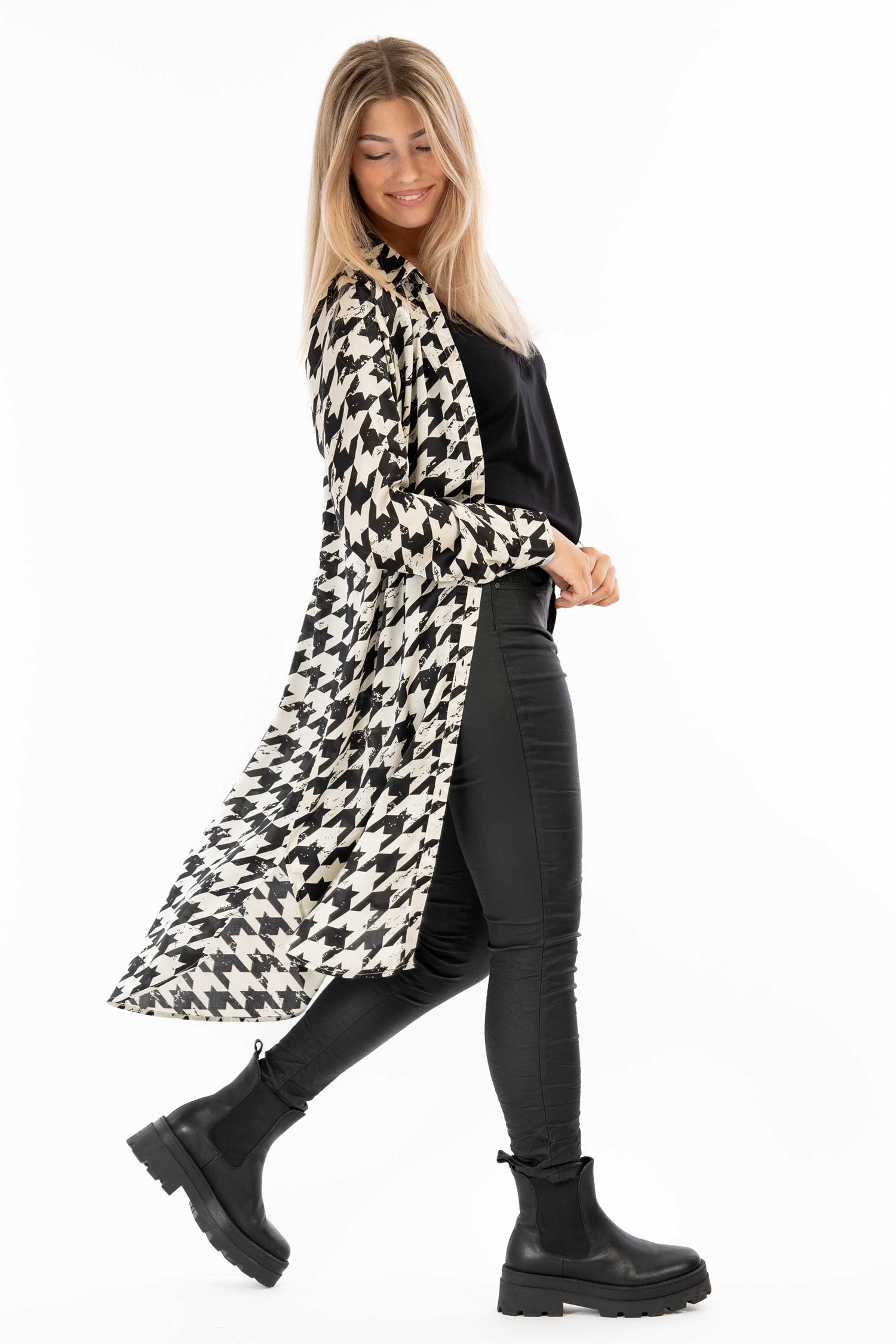 JANIS SHIRT DRESS WINTER VANILLA/BLACK