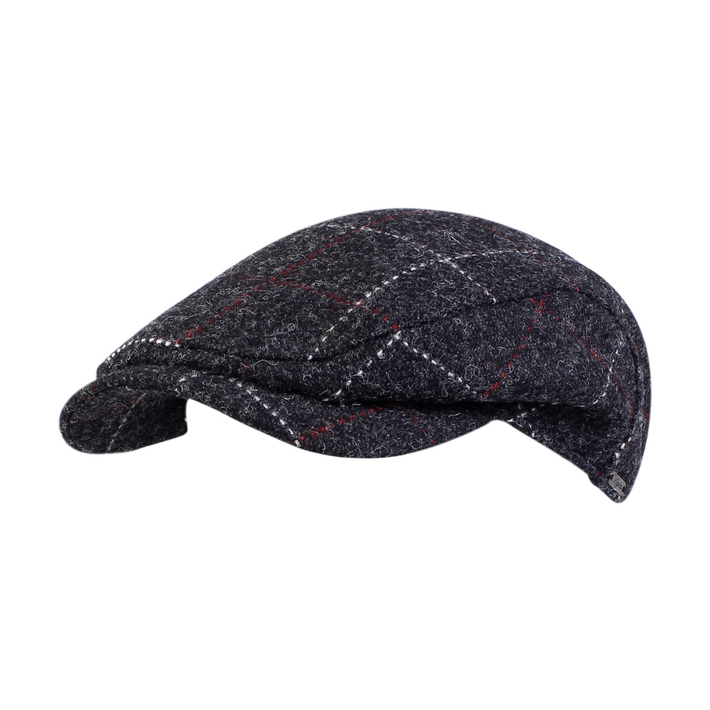 Höst/vinter Ivy Cap från Wigéns i Harris Tweed gråsvarta toner säljs på Hospitalsgatan 
