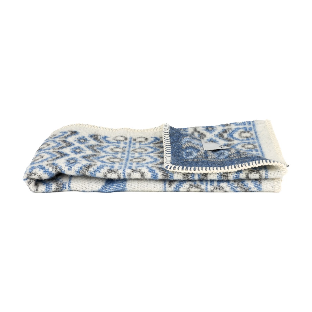DALARNA BLÅ, BABY WOOLBLANKET, 65x90cm