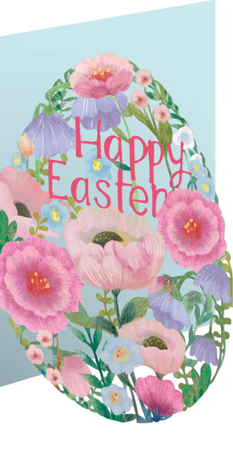 Easter Floral Egg Lasercut Card