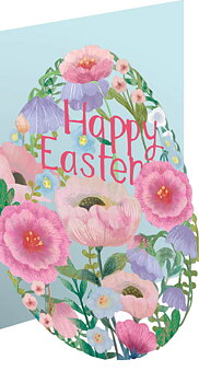 Easter Floral Egg Lasercut Card