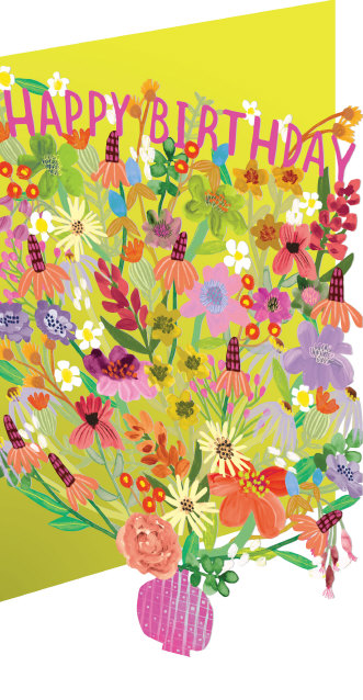 Bright Flowers Lasercut Card