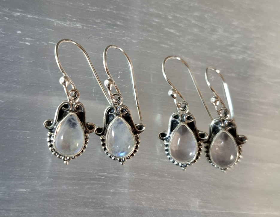 Örhängen i Silver med Cabochon - 2