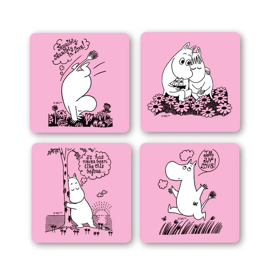 Moomin Glass coaster 4-pack - Love
