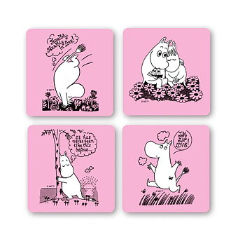 Moomin Glass coaster 4-pack - Love