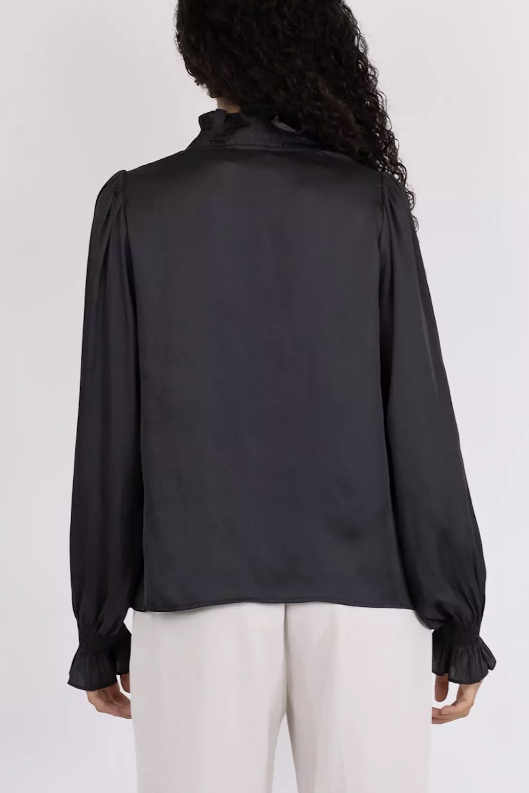 Neo Noir - Brielle Satin Blouse Black - 3