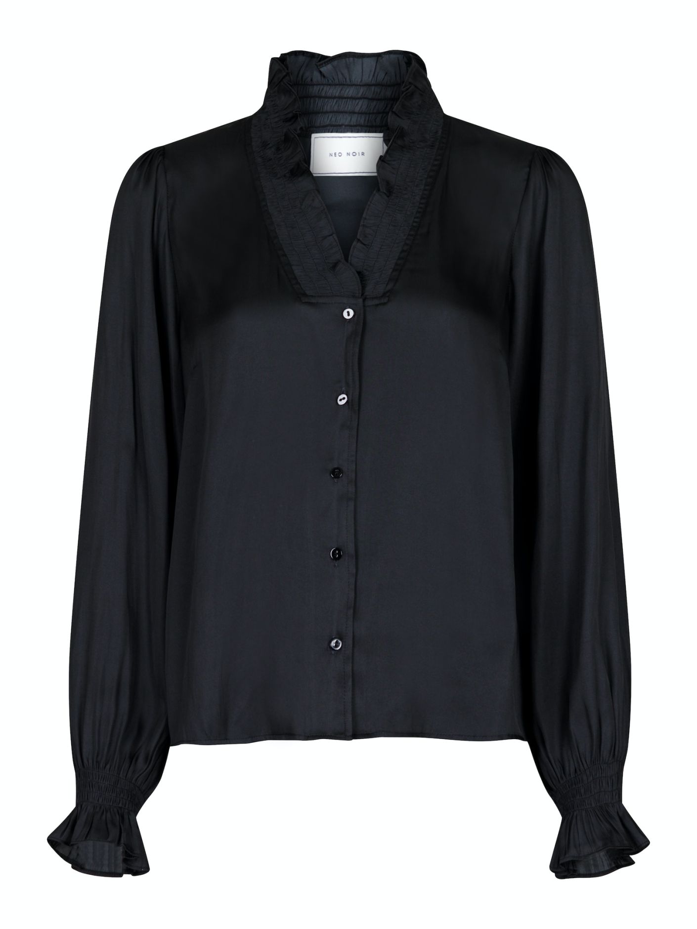 Neo Noir - Brielle Satin Blouse Black - 4