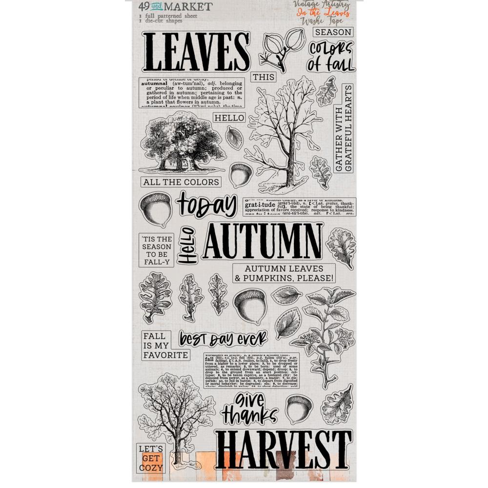 49 And Market - Washi Tape - Vintage Artistry In The Leaves