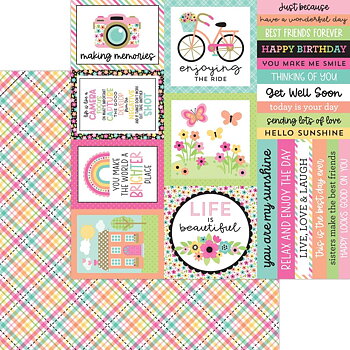 Doodlebug - Hello Again Cardstock - Patchwork Plaid