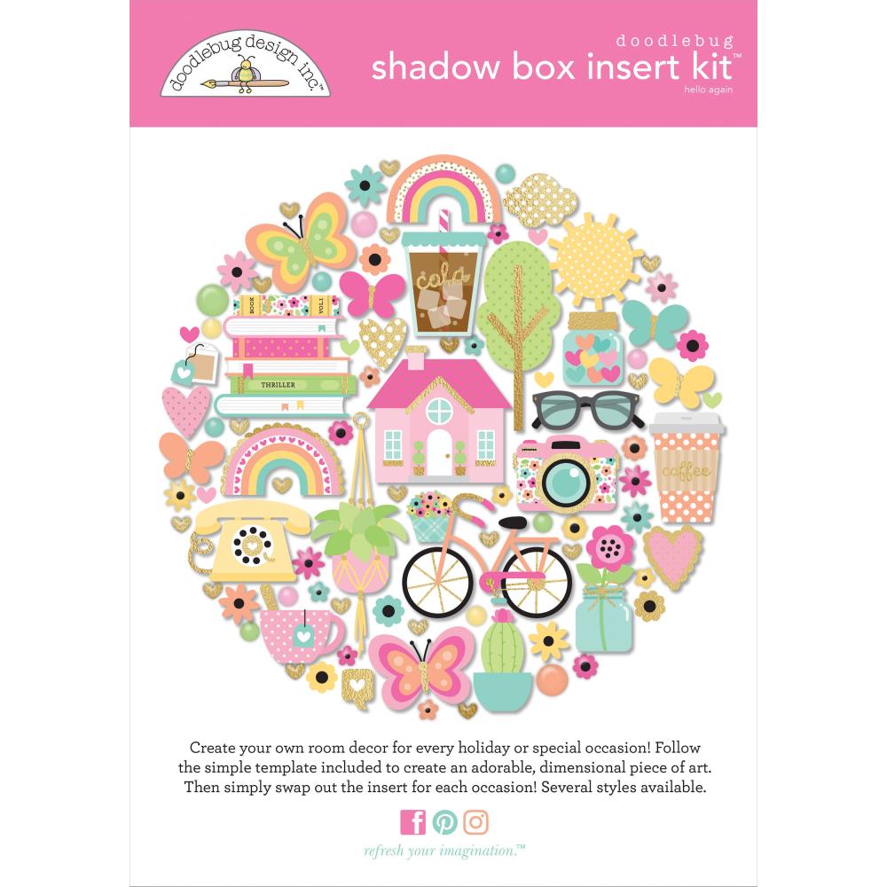 Doodlebug - Shadow Box Insert Kit - Hello Again