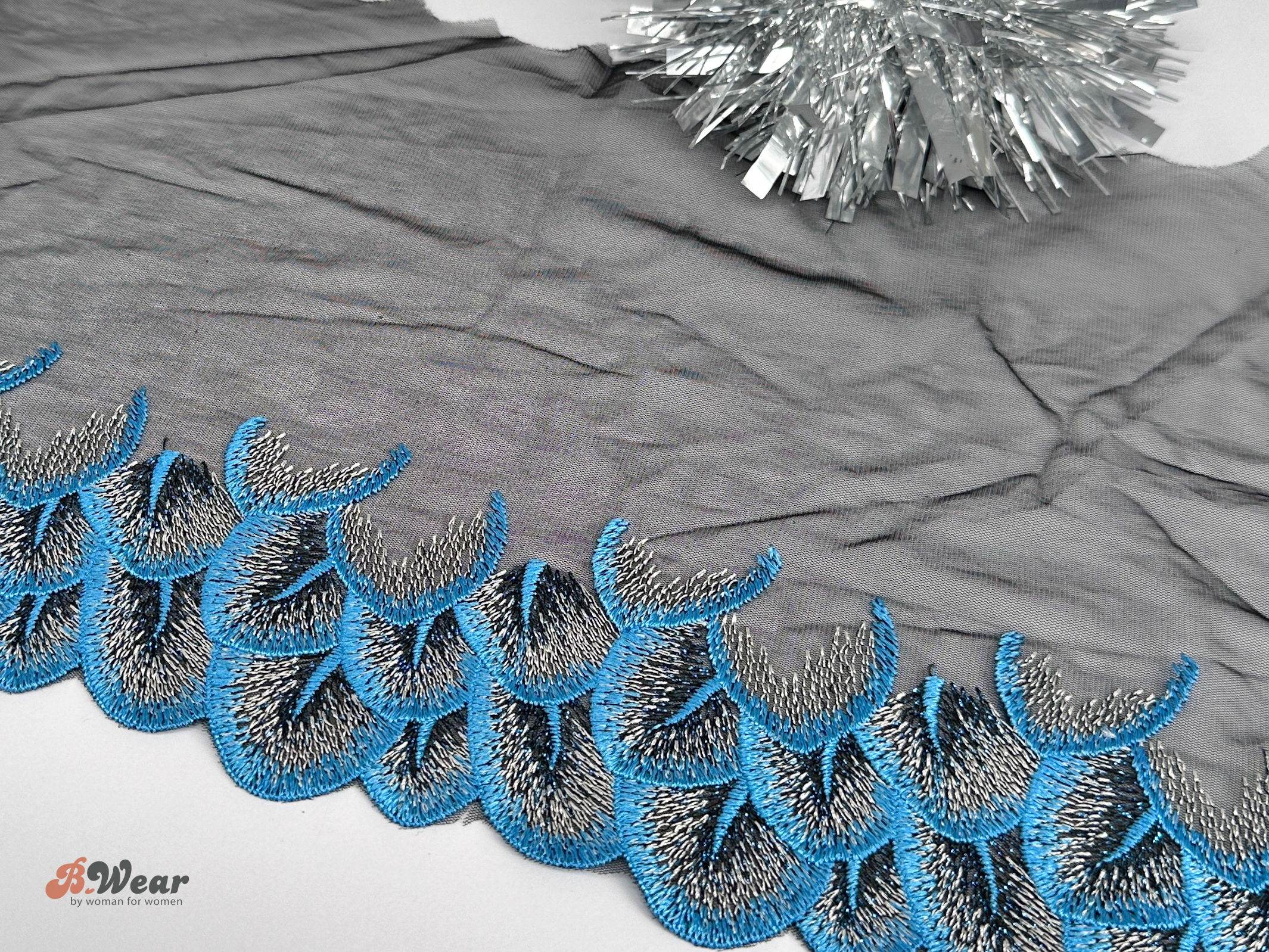 Mesh stretch lace in Blue - 20 cm