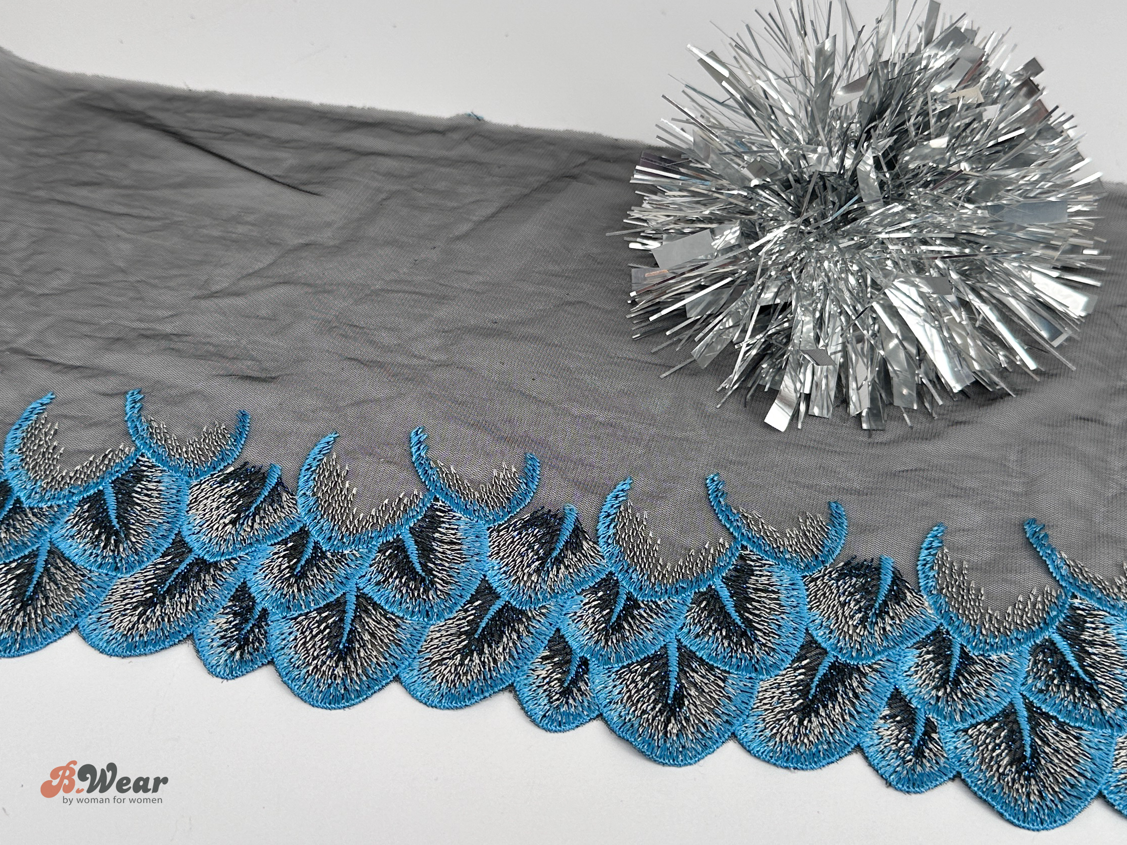 Mesh stretch lace in Blue - 20 cm - 2